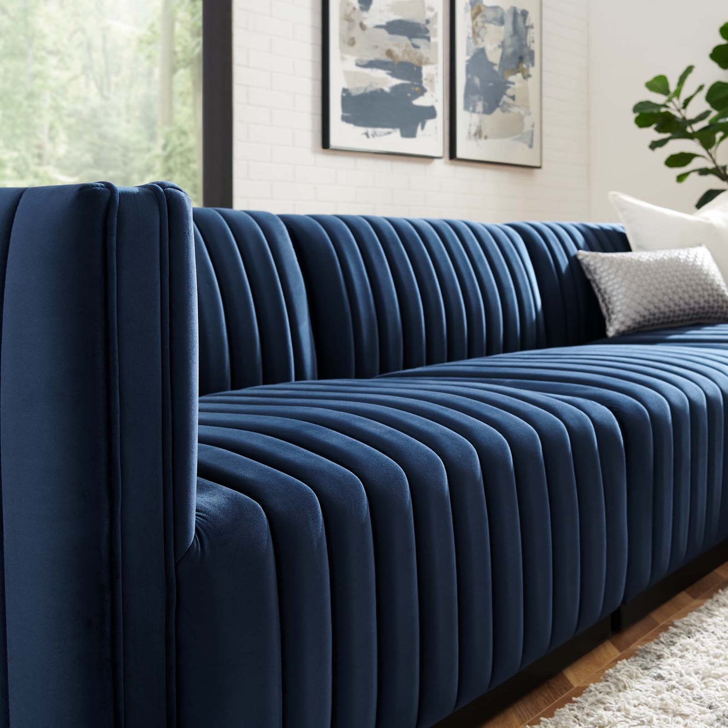 Conjure Channel Tufted Performance Velvet 4-Piece Sectional By Modway - EEI-5766 | Sectional | Modishstore - 56