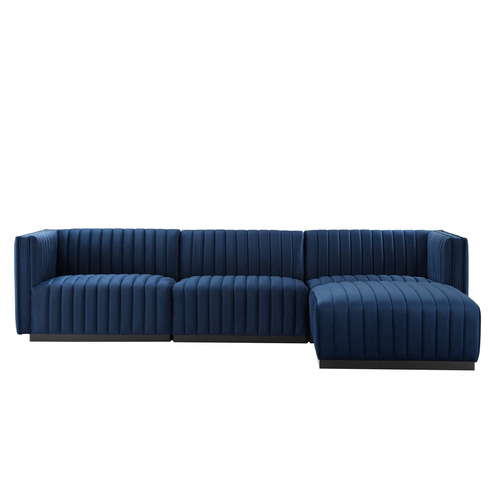 Conjure Channel Tufted Performance Velvet 4-Piece Sectional By Modway - EEI-5766 | Sectional | Modishstore - 58