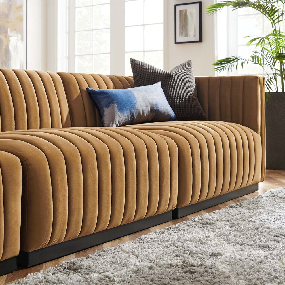 Conjure Channel Tufted Performance Velvet 4-Piece Sofa By Modway - EEI-5767 | Sofa Set | Modishstore - 6