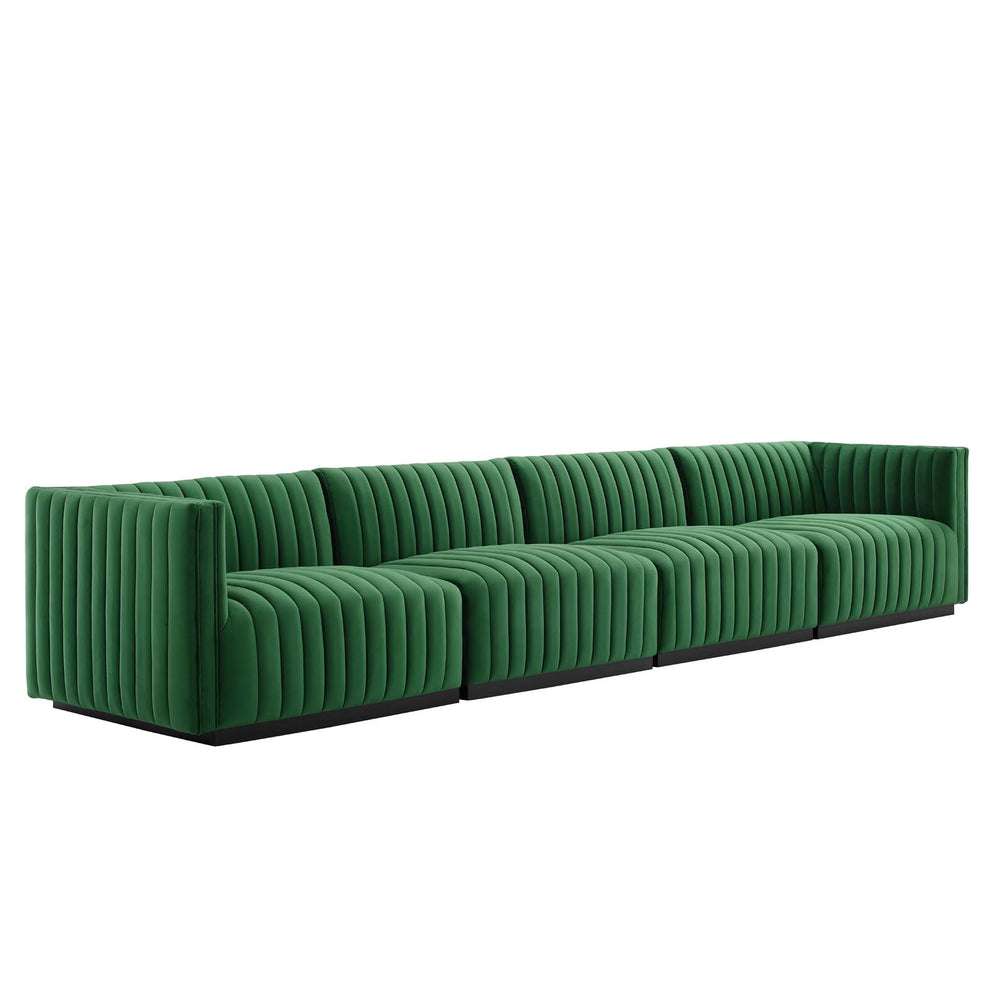 Conjure Channel Tufted Performance Velvet 4-Piece Sofa By Modway - EEI-5767 | Sofa Set | Modishstore - 14