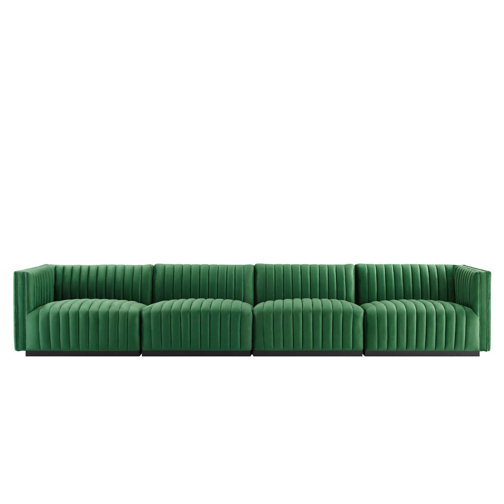 Conjure Channel Tufted Performance Velvet 4-Piece Sofa By Modway - EEI-5767 | Sofa Set | Modishstore - 20