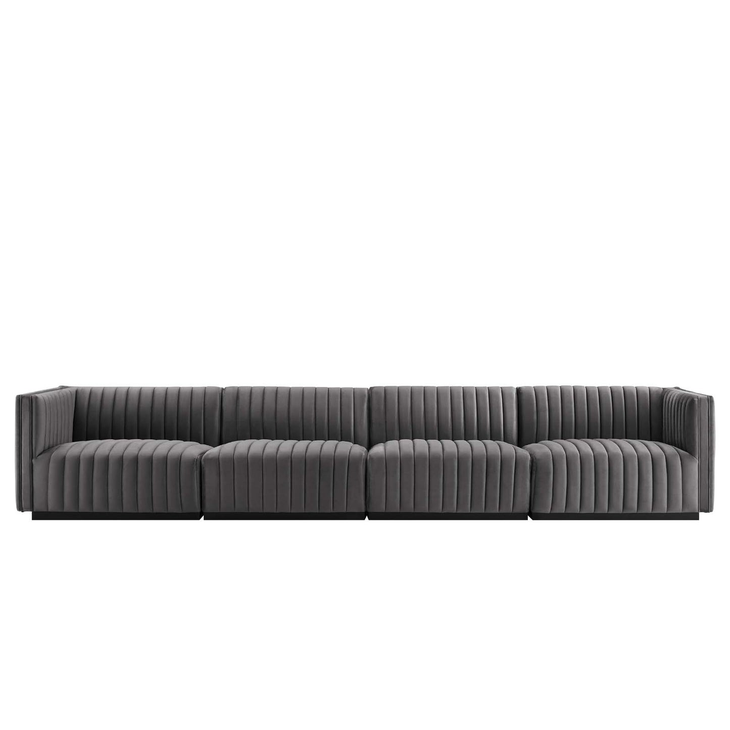 Conjure Channel Tufted Performance Velvet 4-Piece Sofa By Modway - EEI-5767 | Sofa Set | Modishstore - 33