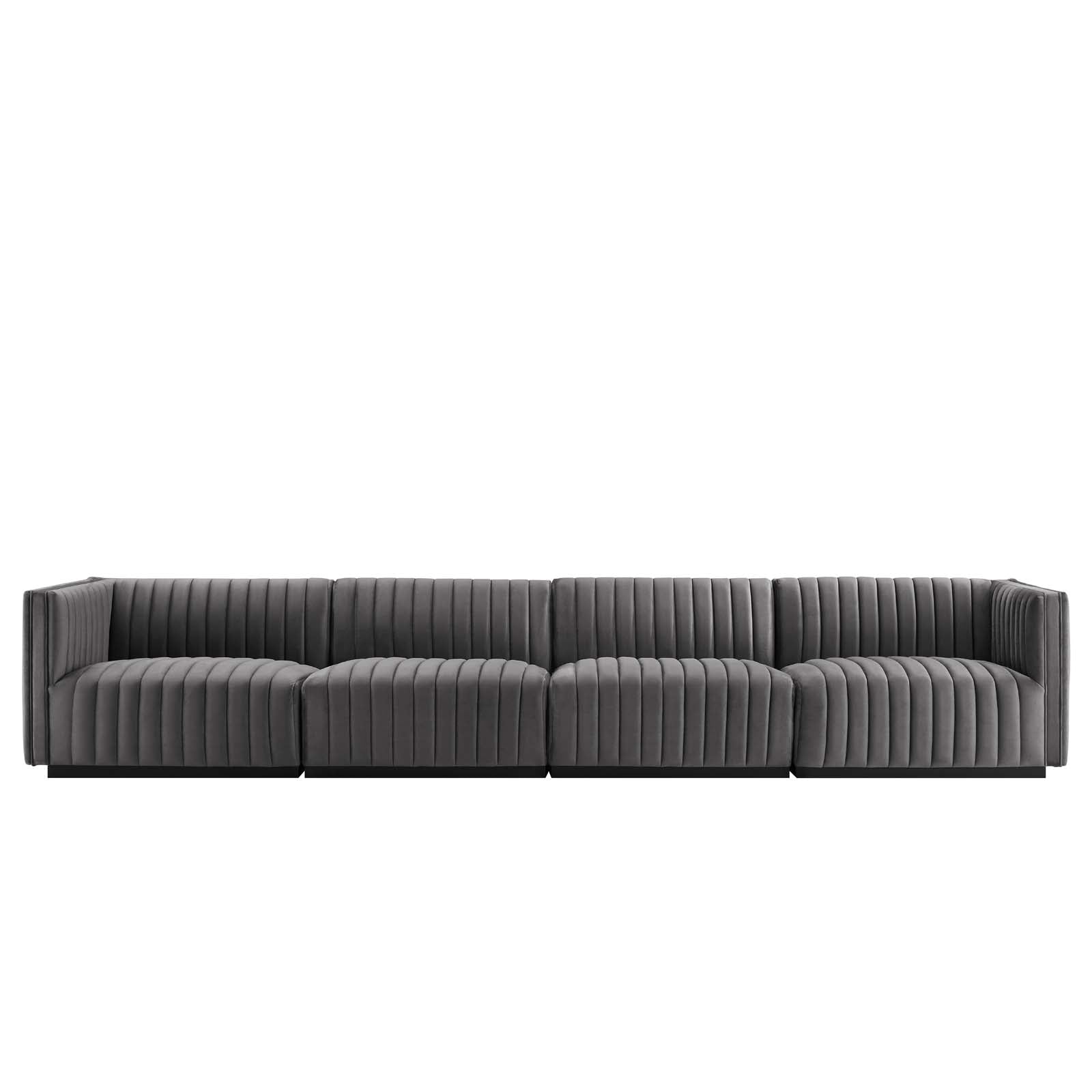 Conjure Channel Tufted Performance Velvet 4-Piece Sofa By Modway - EEI-5767 | Sofa Set | Modishstore - 33