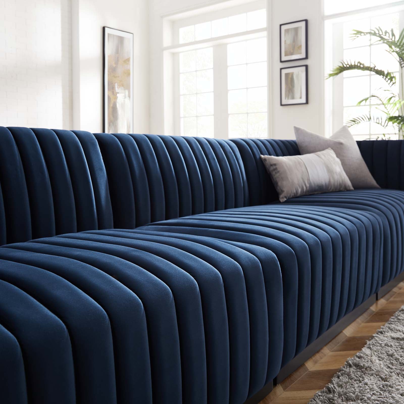 Conjure Channel Tufted Performance Velvet 4-Piece Sofa By Modway - EEI-5767 | Sofa Set | Modishstore - 44