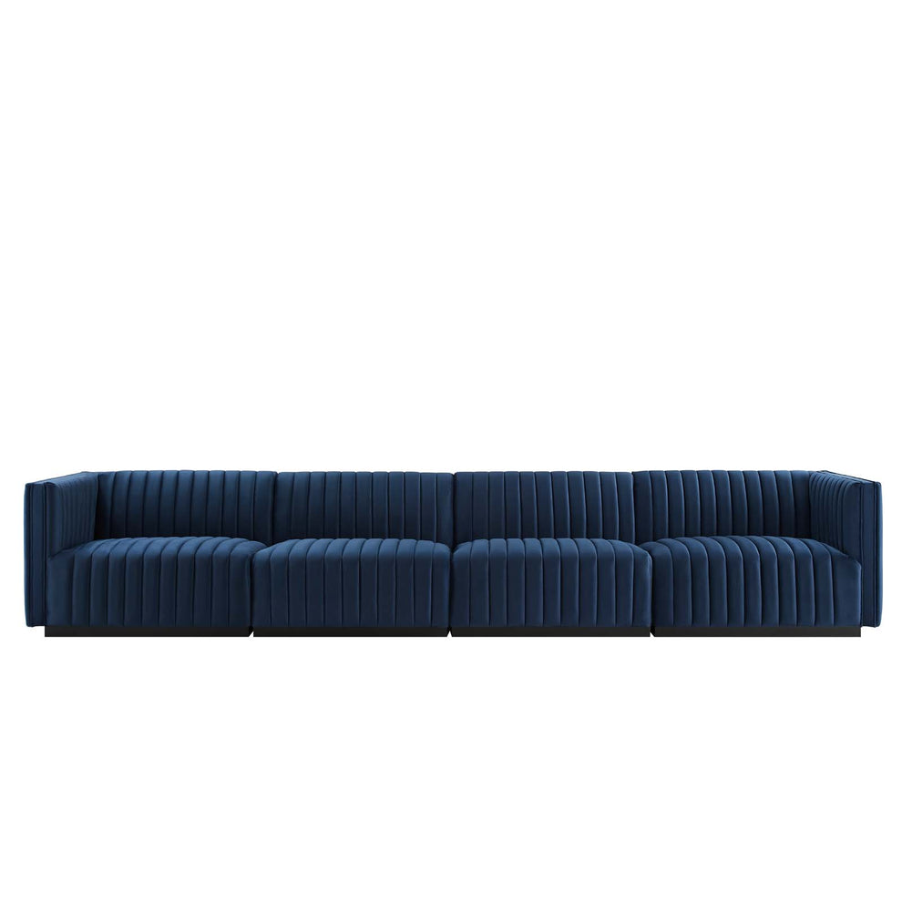 Conjure Channel Tufted Performance Velvet 4-Piece Sofa By Modway - EEI-5767 | Sofa Set | Modishstore - 46