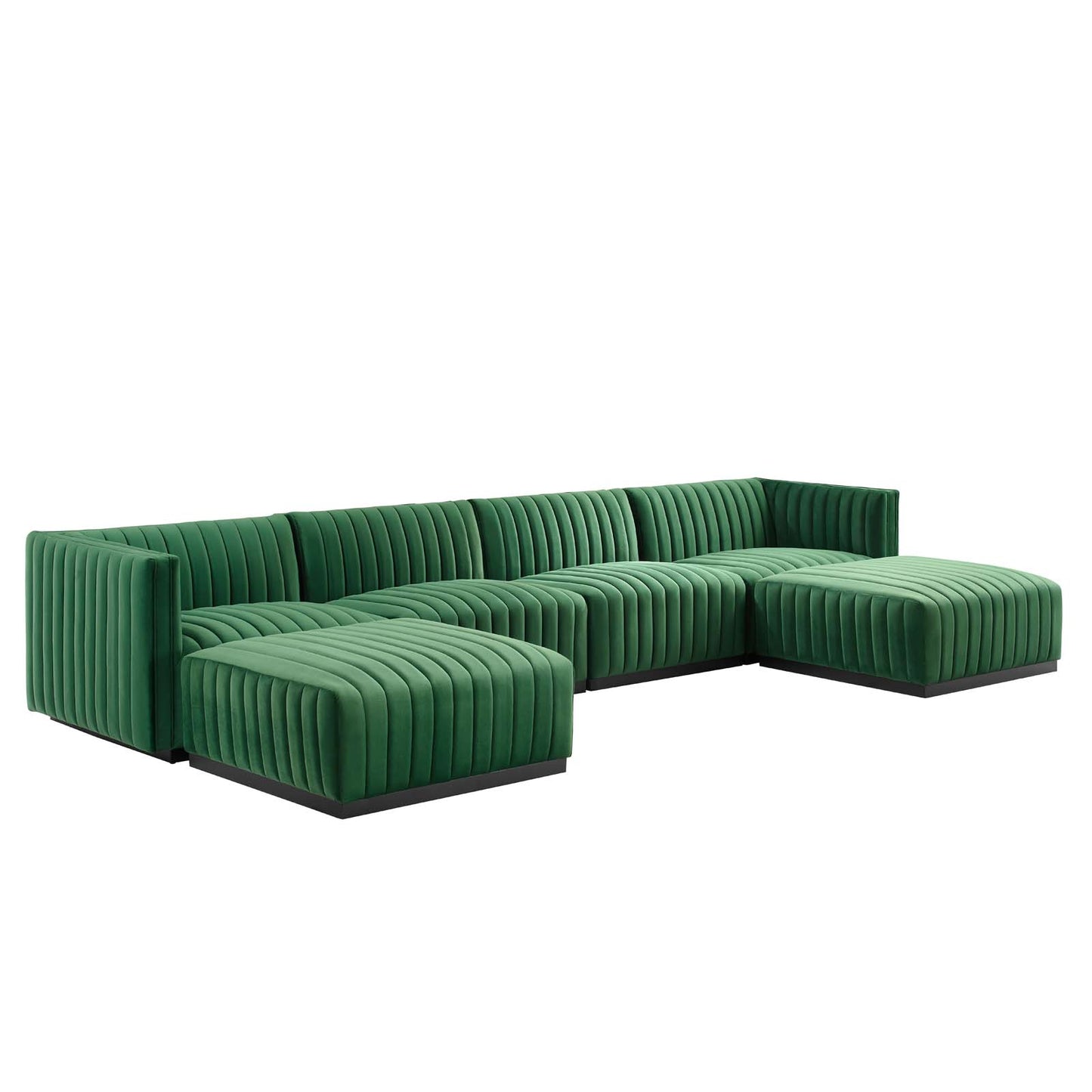 Conjure Channel Tufted Performance Velvet 6-Piece Sectional By Modway - EEI-5768 | Sofa Set | Modishstore - 17