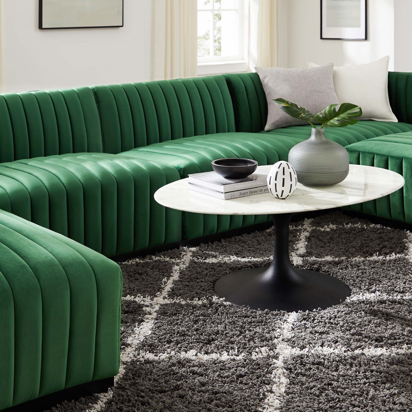 Conjure Channel Tufted Performance Velvet 6-Piece Sectional By Modway - EEI-5768 | Sofa Set | Modishstore - 24