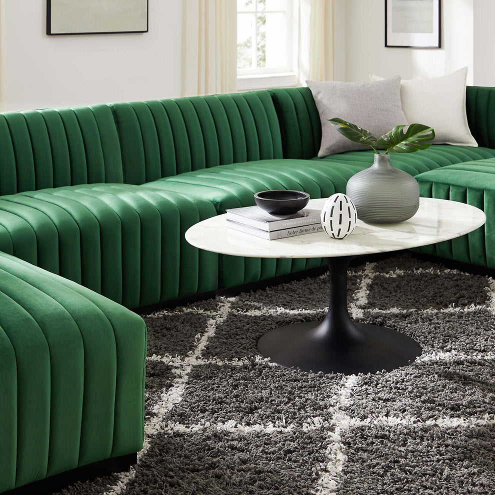 Conjure Channel Tufted Performance Velvet 6-Piece Sectional By Modway - EEI-5768 | Sofa Set | Modishstore - 24