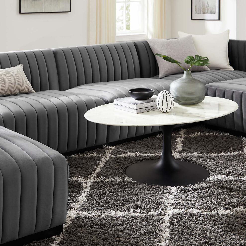 Conjure Channel Tufted Performance Velvet 6-Piece Sectional By Modway - EEI-5768 | Sofa Set | Modishstore - 40