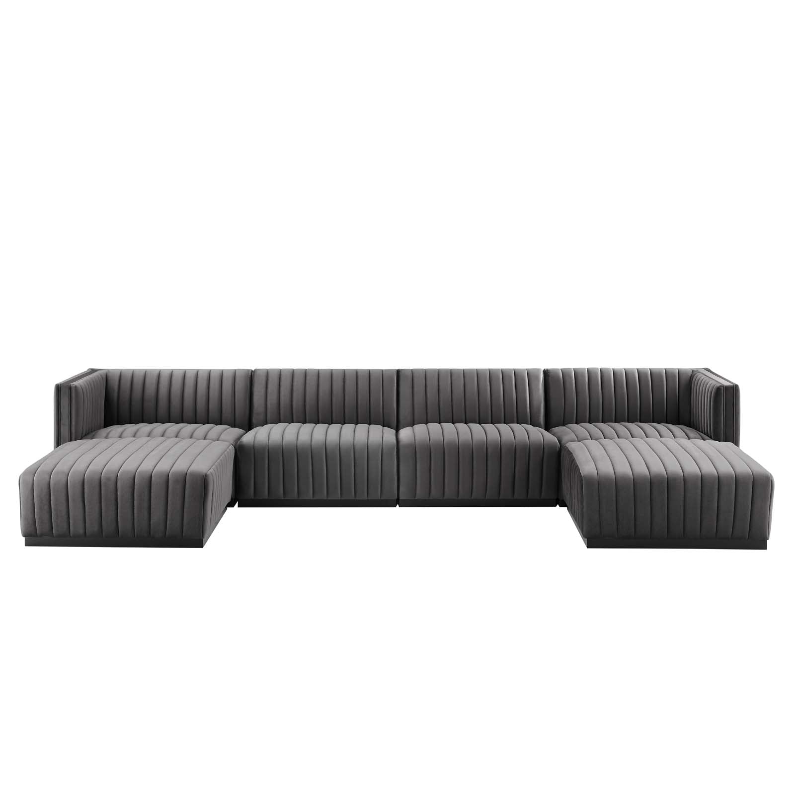 Conjure Channel Tufted Performance Velvet 6-Piece Sectional By Modway - EEI-5768 | Sofa Set | Modishstore - 42
