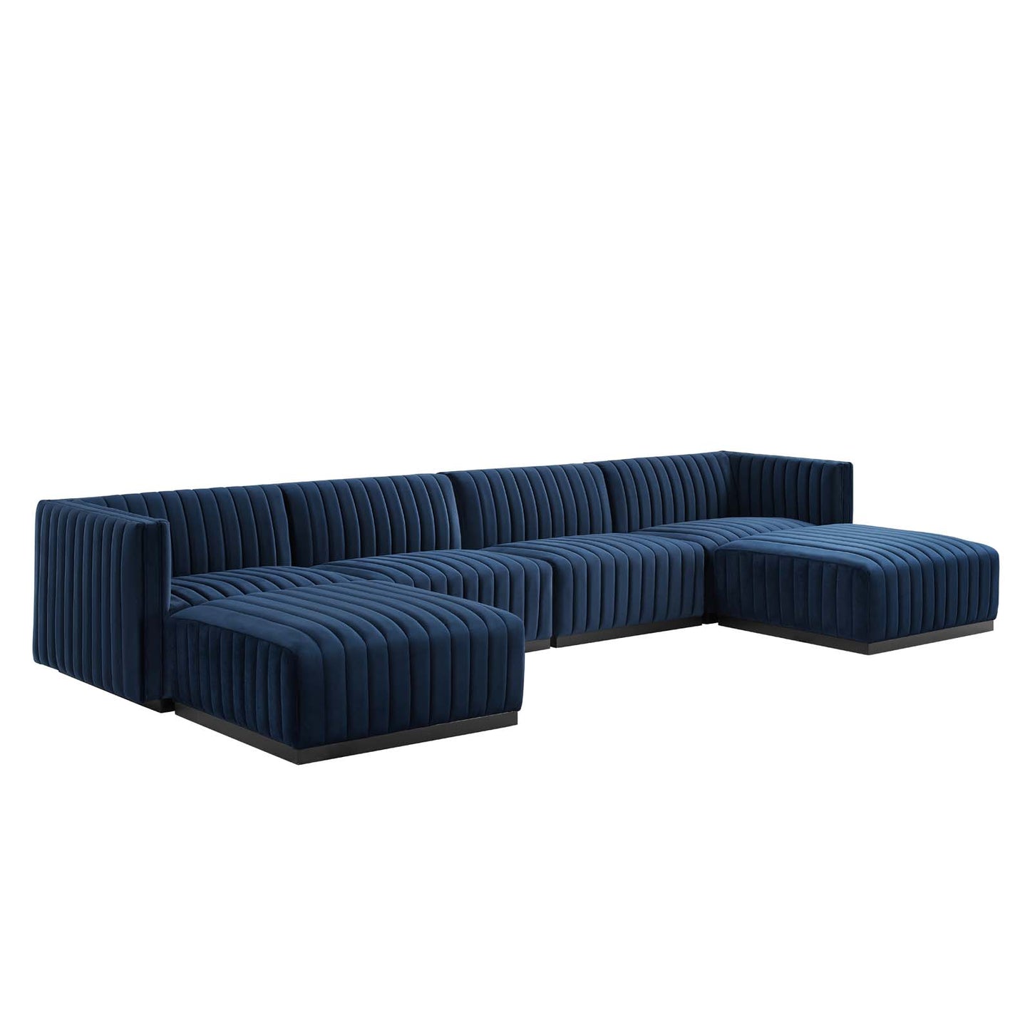 Conjure Channel Tufted Performance Velvet 6-Piece Sectional By Modway - EEI-5768 | Sofa Set | Modishstore - 49