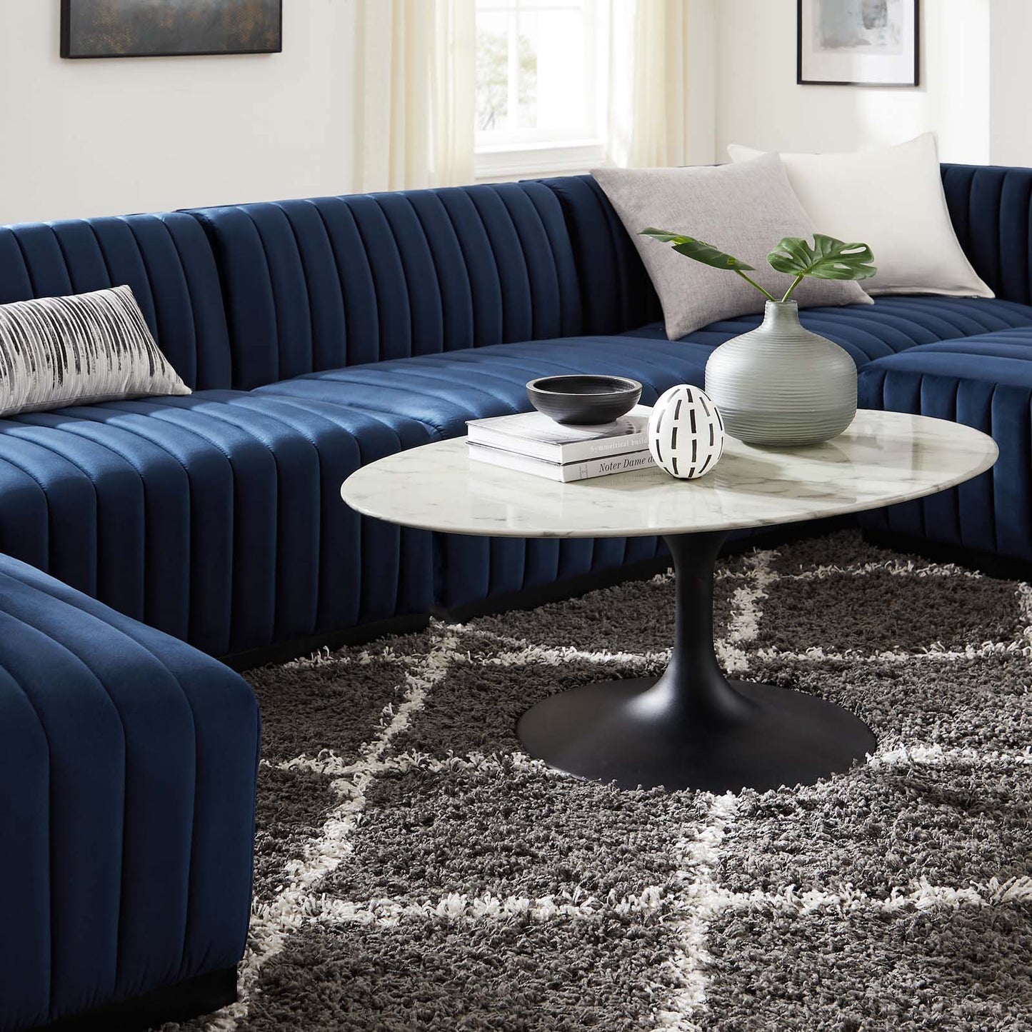 Conjure Channel Tufted Performance Velvet 6-Piece Sectional By Modway - EEI-5768 | Sofa Set | Modishstore - 56