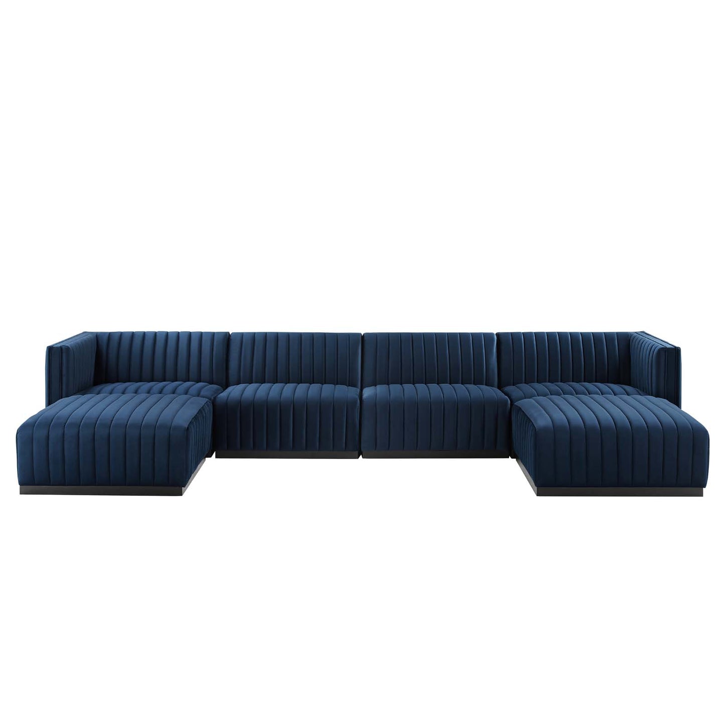 Conjure Channel Tufted Performance Velvet 6-Piece Sectional By Modway - EEI-5768 | Sofa Set | Modishstore - 58