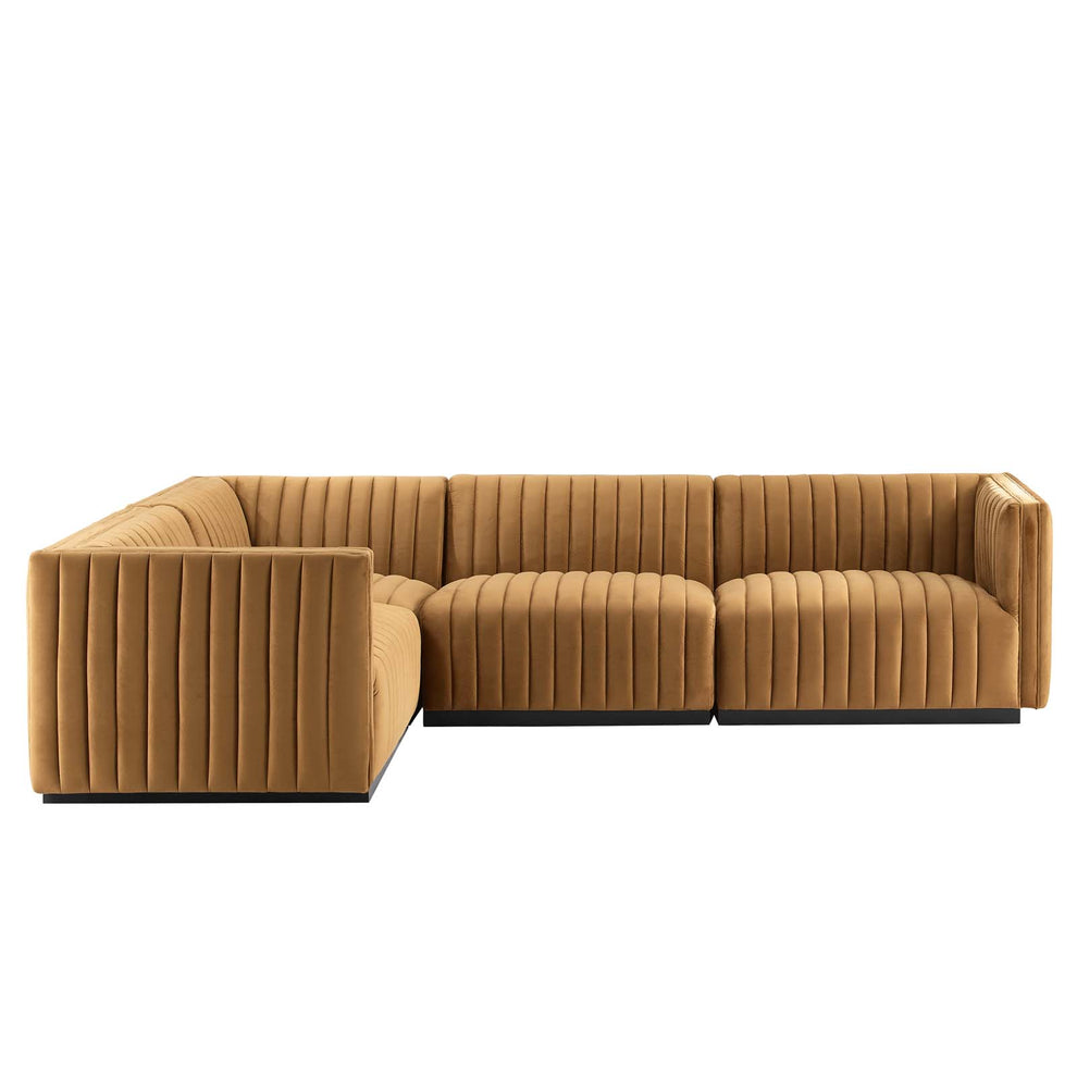 Conjure Channel Tufted Performance Velvet 4-Piece Sectional By Modway - EEI-5769 | Sectional | Modishstore - 10