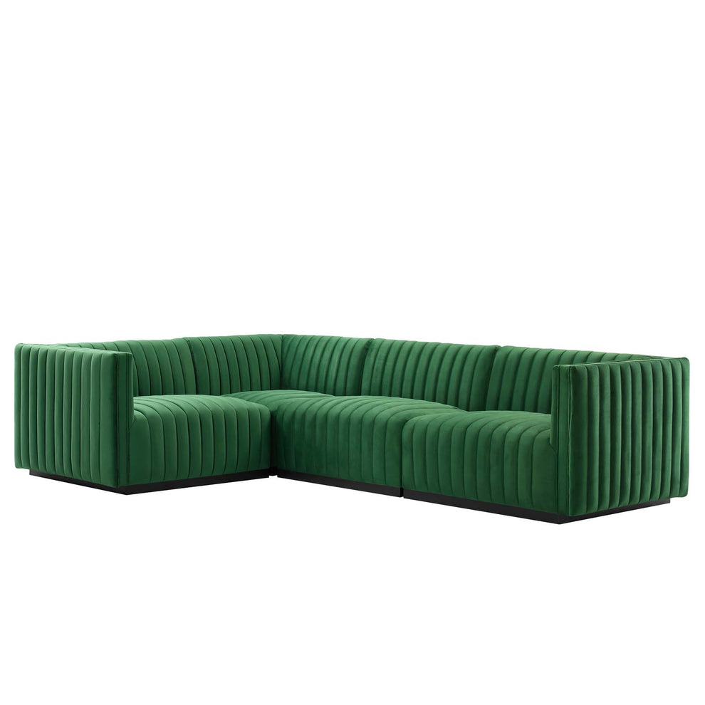 Conjure Channel Tufted Performance Velvet 4-Piece Sectional By Modway - EEI-5769 | Sectional | Modishstore - 17