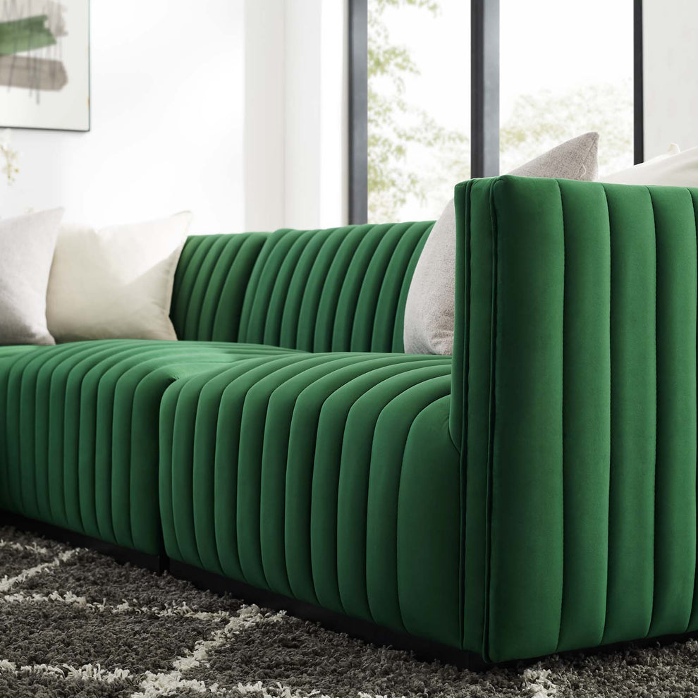 Conjure Channel Tufted Performance Velvet 4-Piece Sectional By Modway - EEI-5769 | Sectional | Modishstore - 24