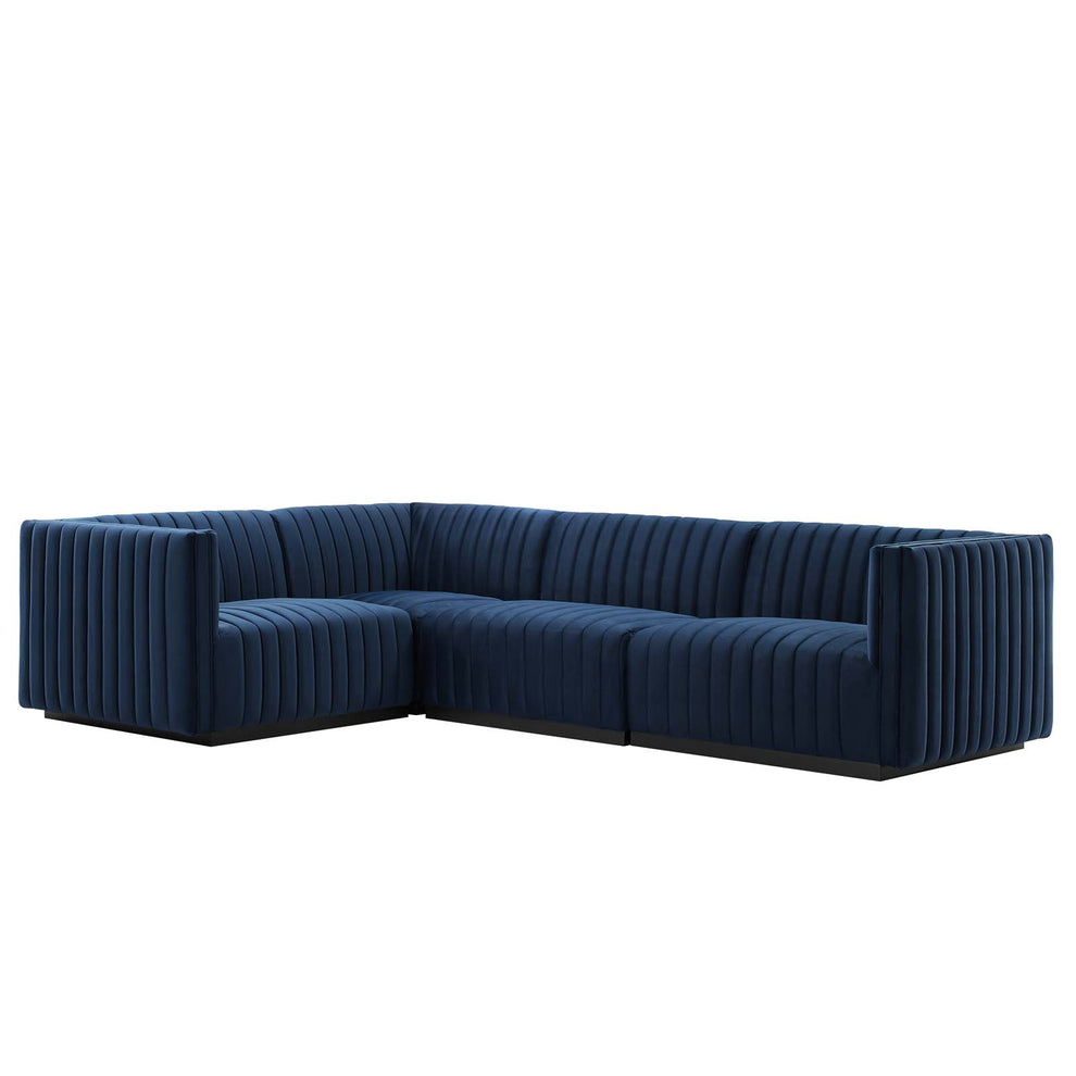Conjure Channel Tufted Performance Velvet 4-Piece Sectional By Modway - EEI-5769 | Sectional | Modishstore - 49
