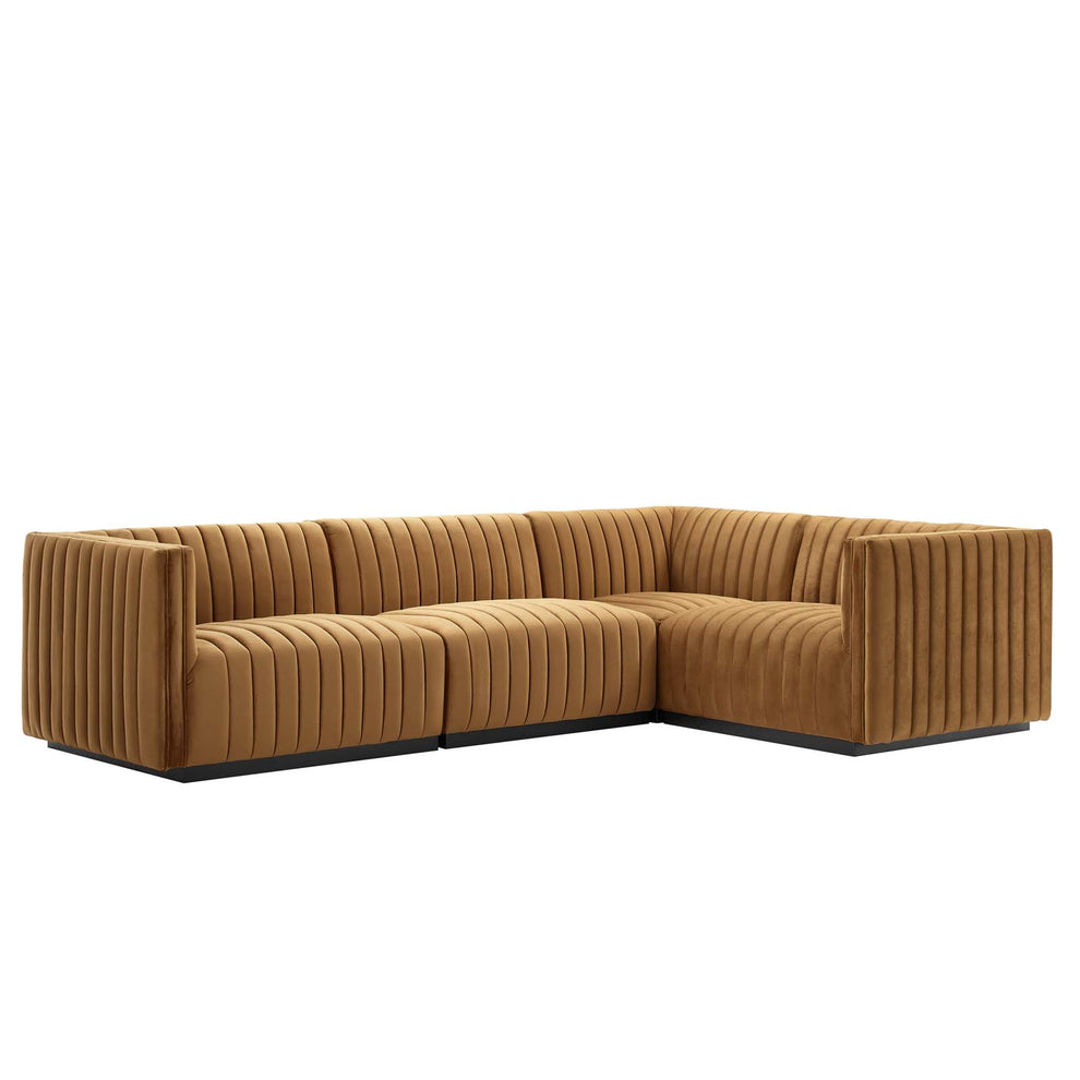 Conjure Channel Tufted Performance Velvet 4-Piece Sectional By Modway - EEI-5770 | Sectional | Modishstore - 2