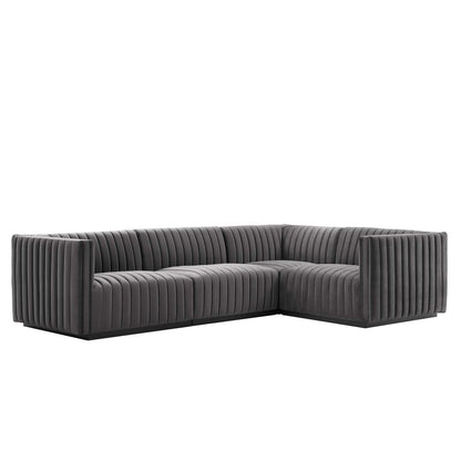 Conjure Channel Tufted Performance Velvet 4-Piece Sectional By Modway - EEI-5770 | Sectional | Modishstore - 33