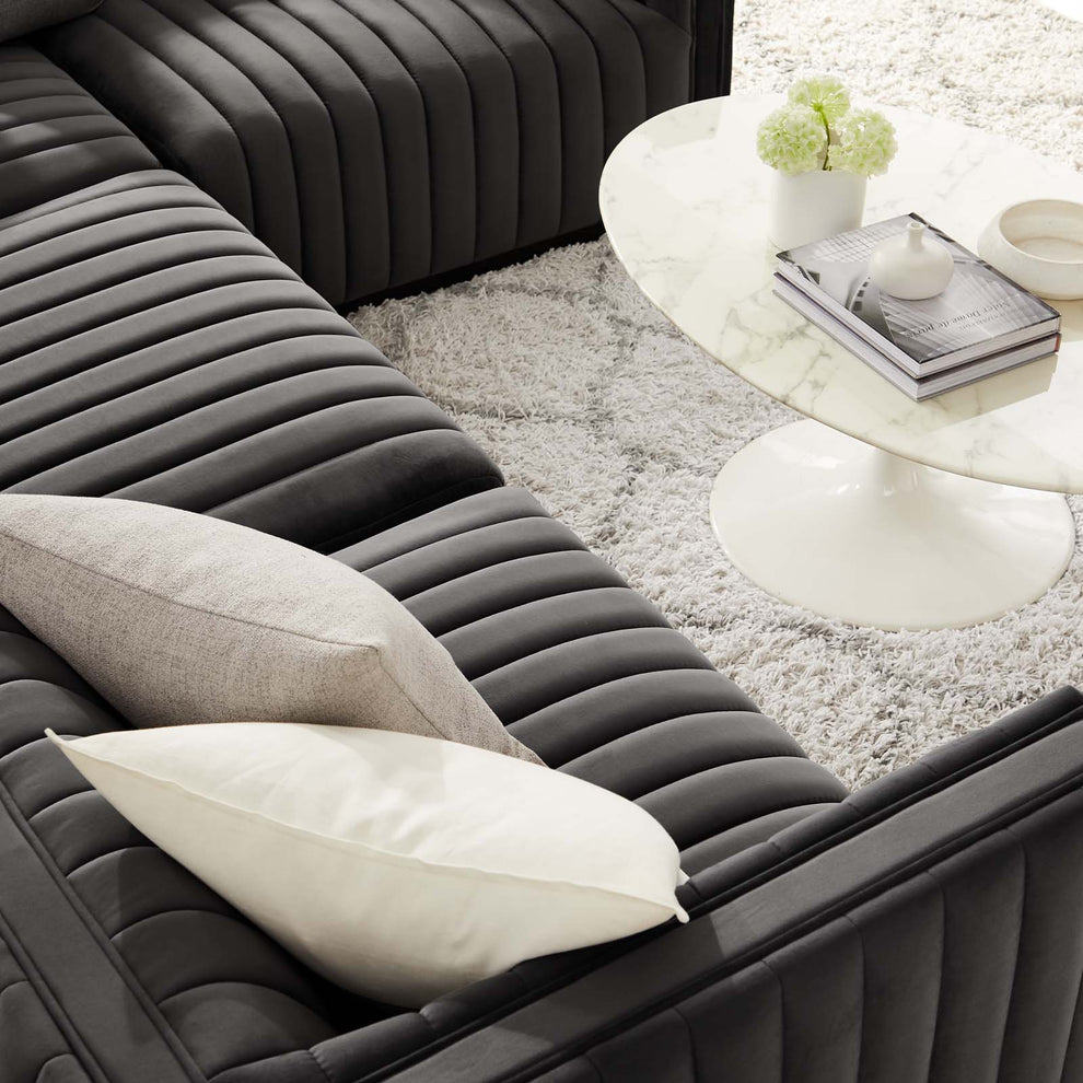 Conjure Channel Tufted Performance Velvet 4-Piece Sectional By Modway - EEI-5770 | Sectional | Modishstore - 40