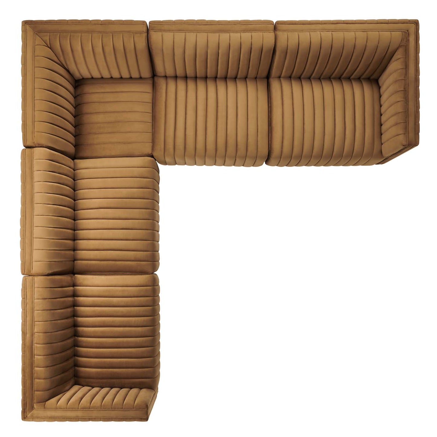 Conjure Channel Tufted Performance Velvet 5-Piece Sectional By Modway - EEI-5771 | Sectional | Modishstore - 10