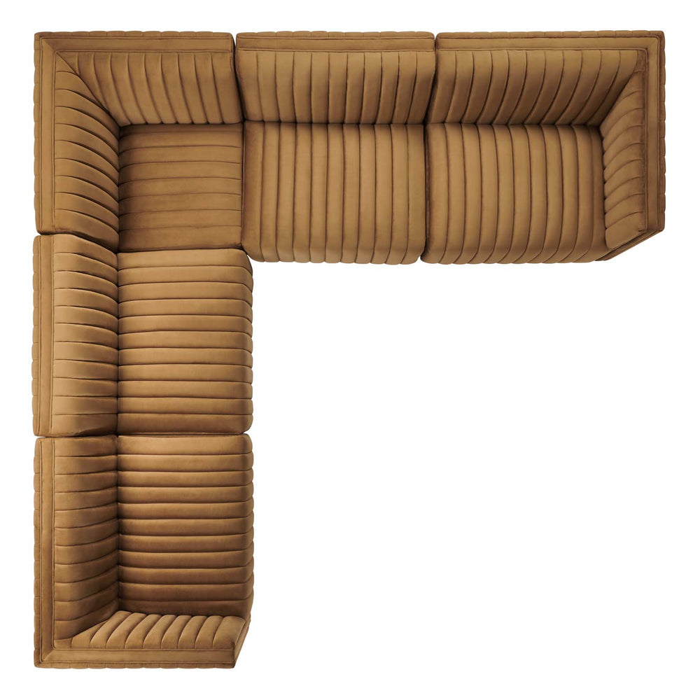 Conjure Channel Tufted Performance Velvet 5-Piece Sectional By Modway - EEI-5771 | Sectional | Modishstore - 10