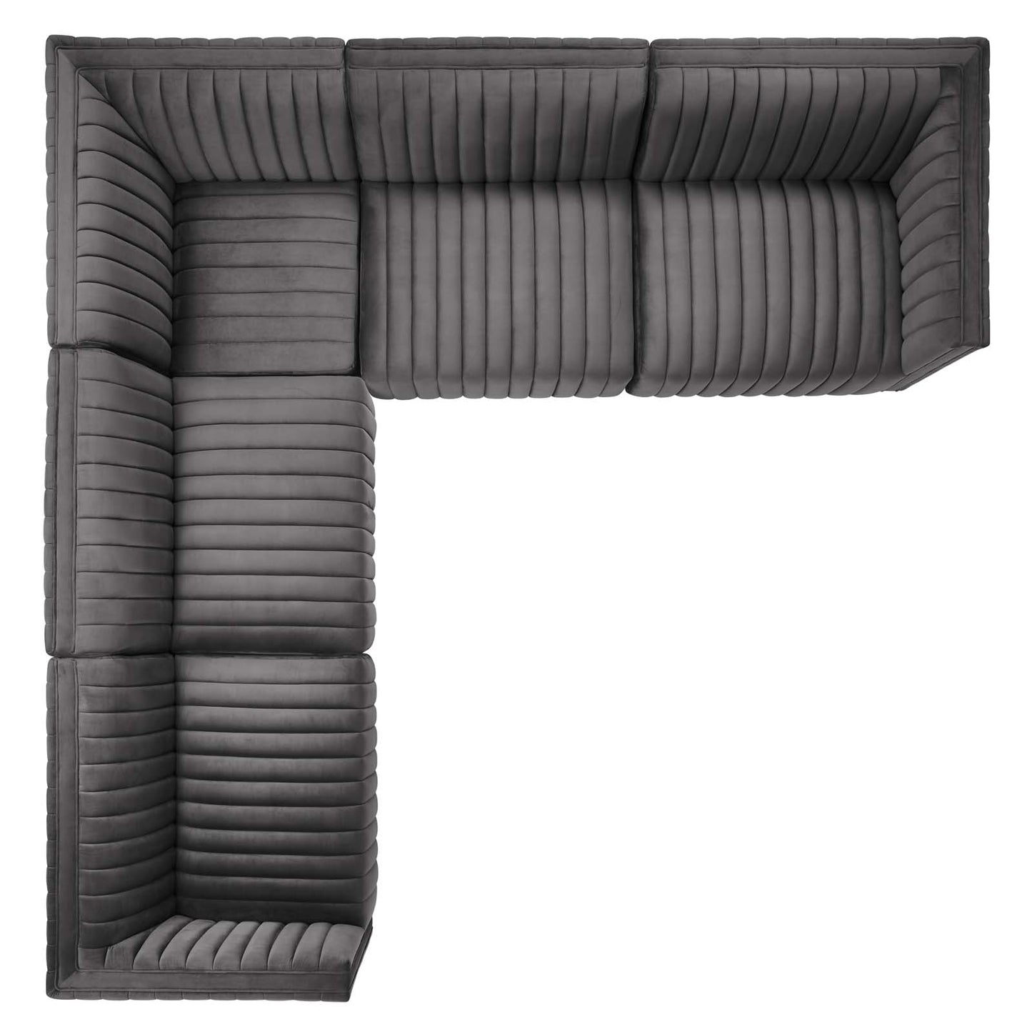 Conjure Channel Tufted Performance Velvet 5-Piece Sectional By Modway - EEI-5771 | Sectional | Modishstore - 42