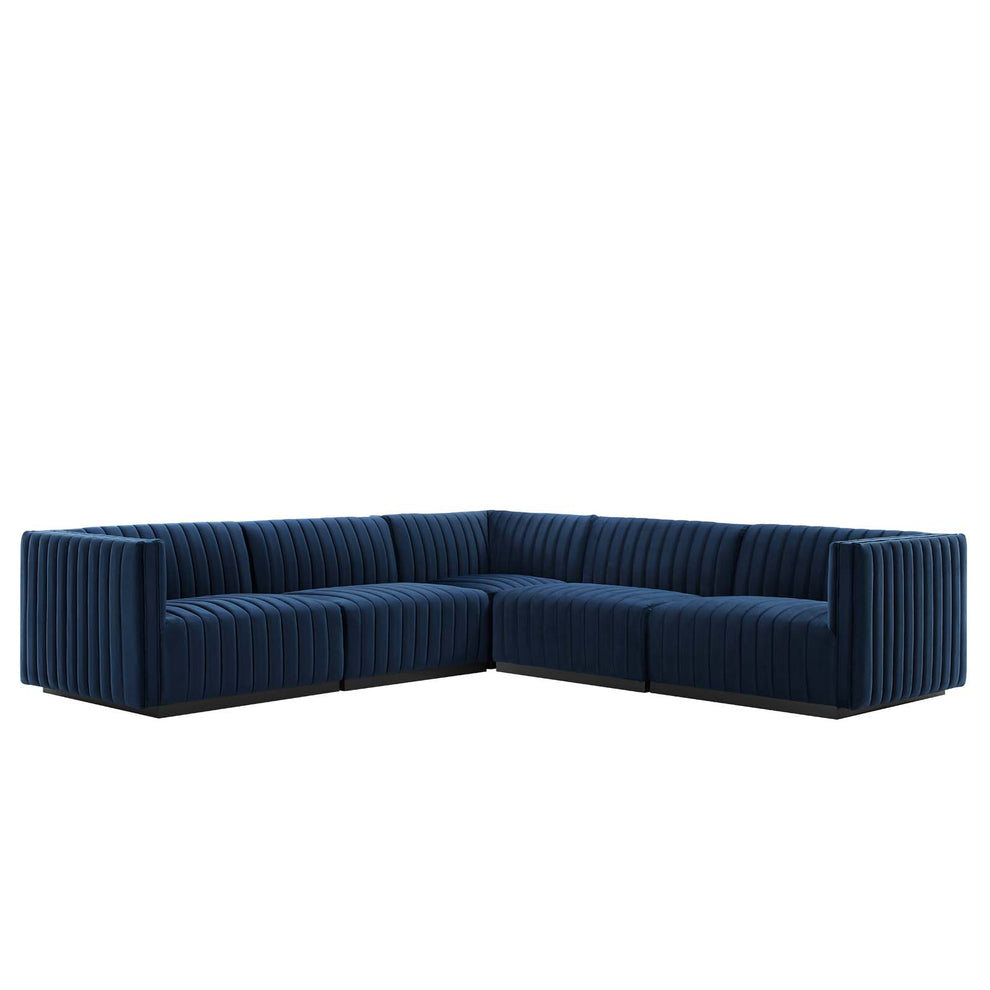 Conjure Channel Tufted Performance Velvet 5-Piece Sectional By Modway - EEI-5771 | Sectional | Modishstore - 49