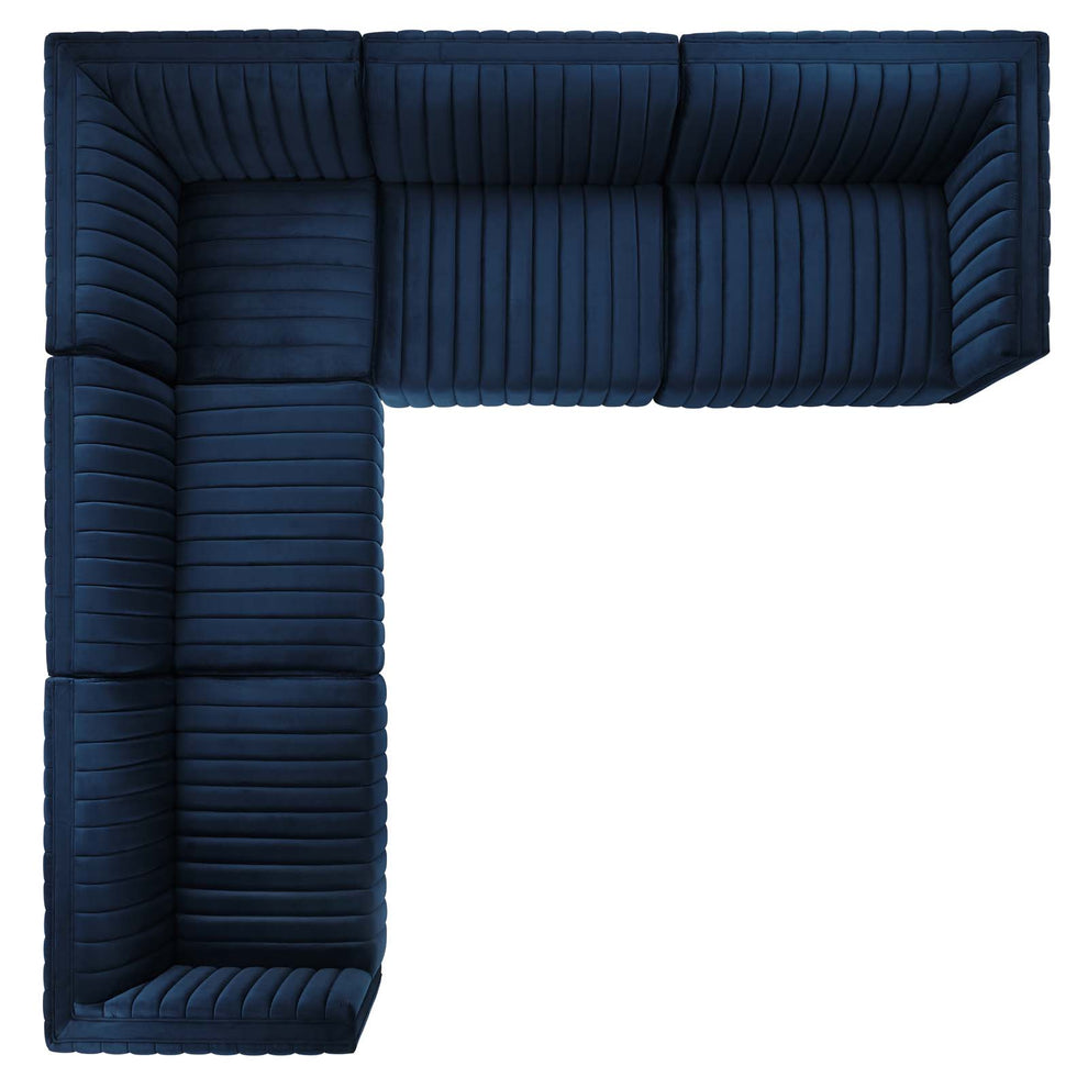 Conjure Channel Tufted Performance Velvet 5-Piece Sectional By Modway - EEI-5771 | Sectional | Modishstore - 58