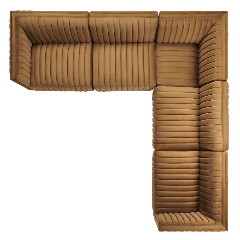 Conjure Channel Tufted Performance Velvet 5-Piece Sectional By Modway - EEI-5772 | Sectional | Modishstore - 10