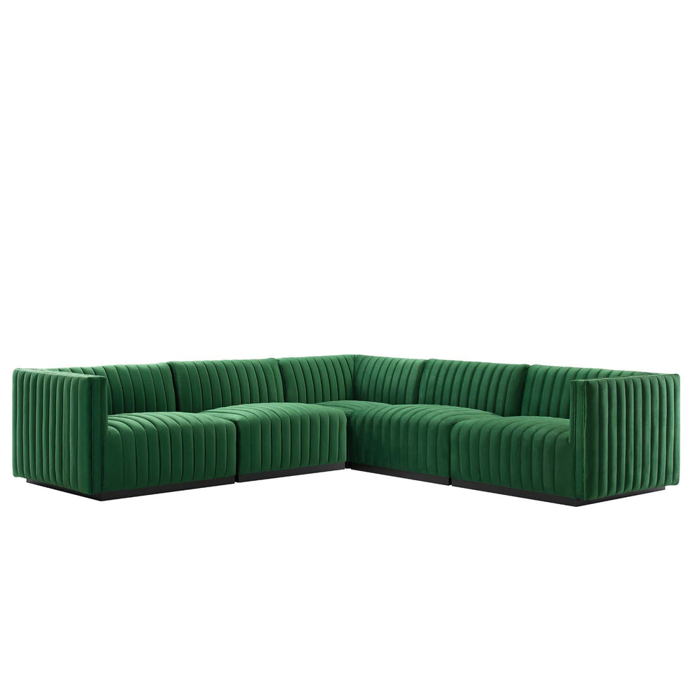 Conjure Channel Tufted Performance Velvet 5-Piece Sectional By Modway - EEI-5772 | Sectional | Modishstore - 17