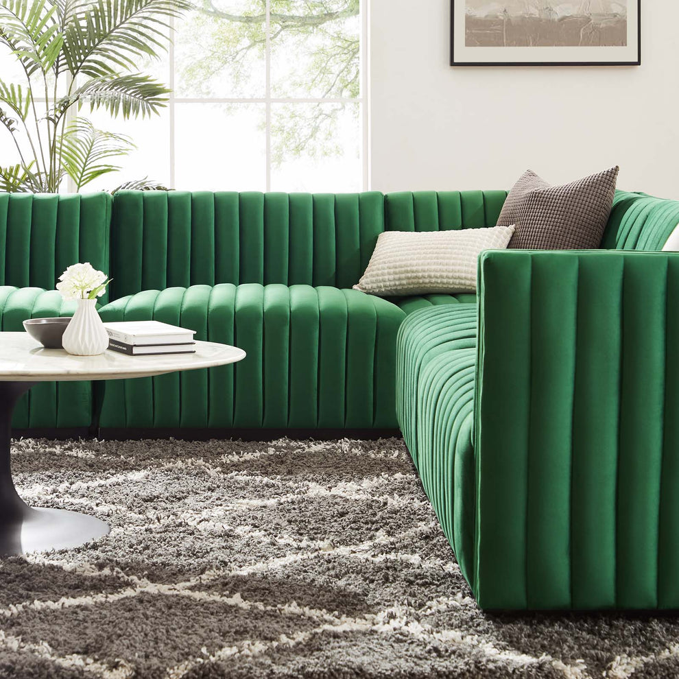 Conjure Channel Tufted Performance Velvet 5-Piece Sectional By Modway - EEI-5772 | Sectional | Modishstore - 24