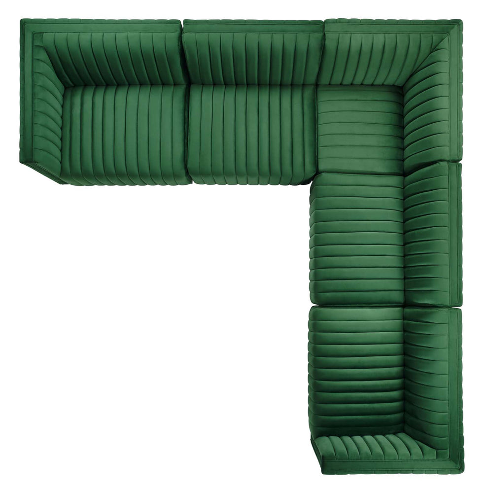 Conjure Channel Tufted Performance Velvet 5-Piece Sectional By Modway - EEI-5772 | Sectional | Modishstore - 26