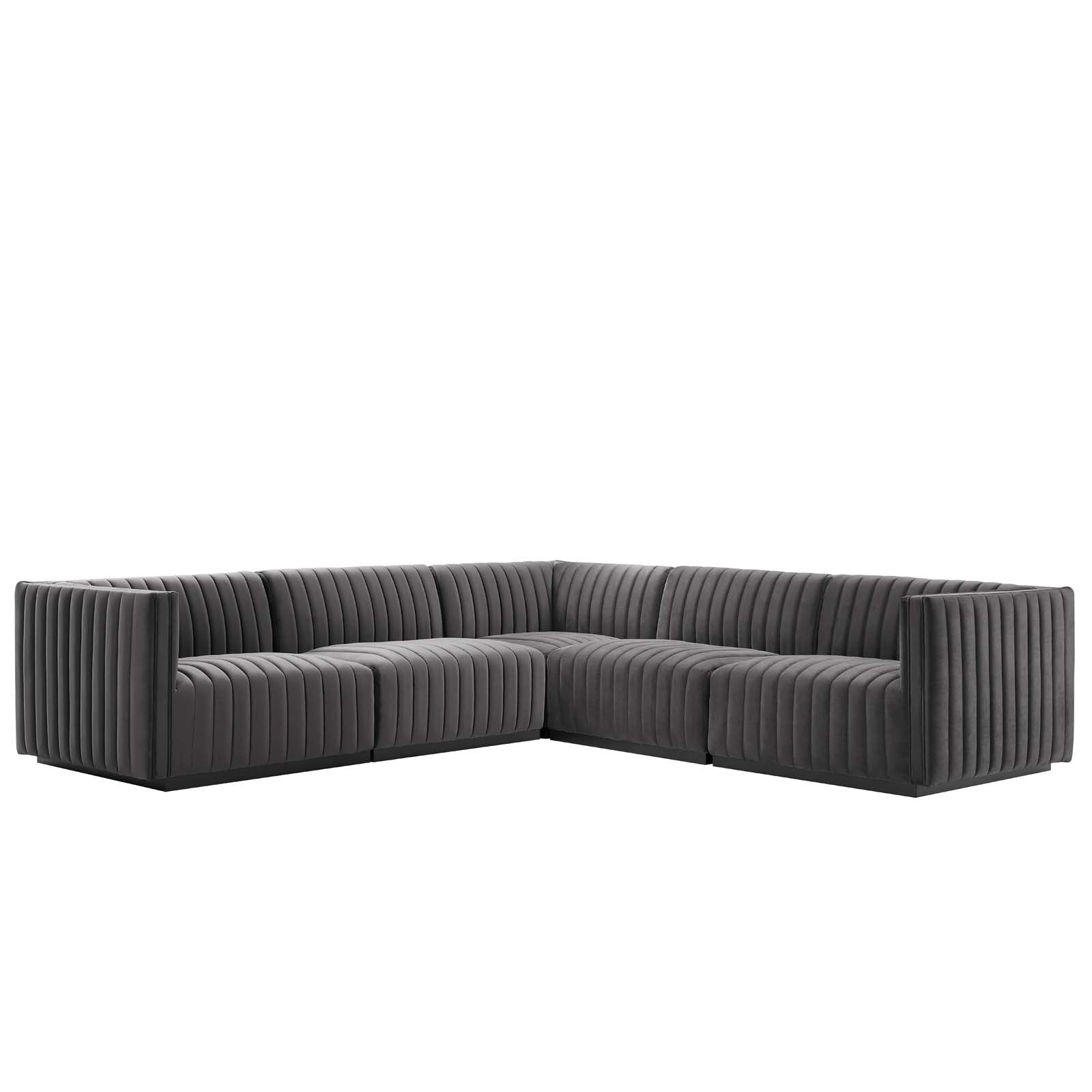 Conjure Channel Tufted Performance Velvet 5-Piece Sectional By Modway - EEI-5772 | Sectional | Modishstore - 33