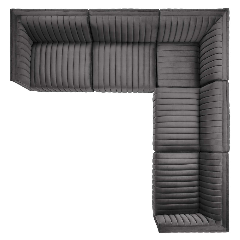 Conjure Channel Tufted Performance Velvet 5-Piece Sectional By Modway - EEI-5772 | Sectional | Modishstore - 42
