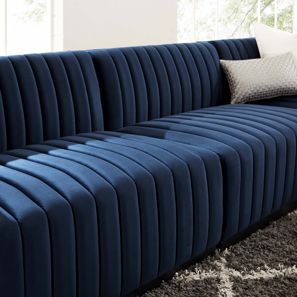 Conjure Channel Tufted Performance Velvet 5-Piece Sectional By Modway - EEI-5772 | Sectional | Modishstore - 56