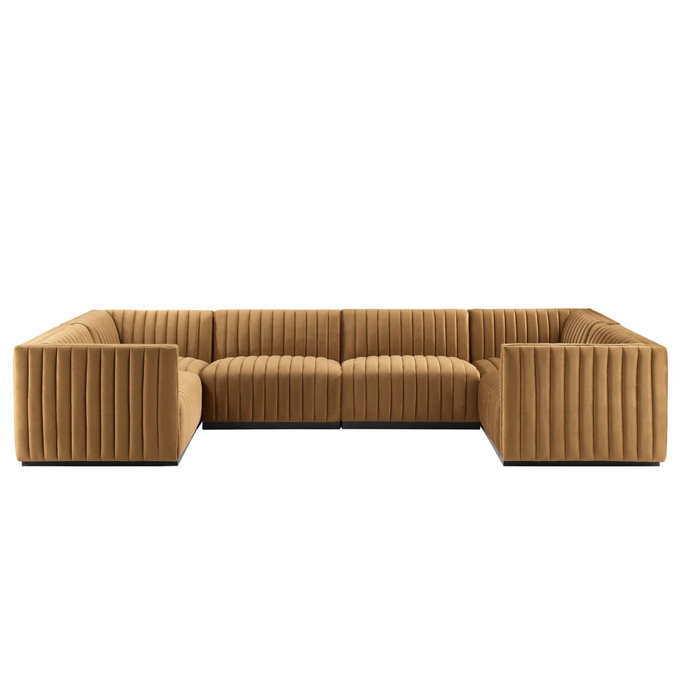 Conjure Channel Tufted Performance Velvet 6-Piece Sectional By Modway - EEI-5773 | Sectional | Modishstore - 1