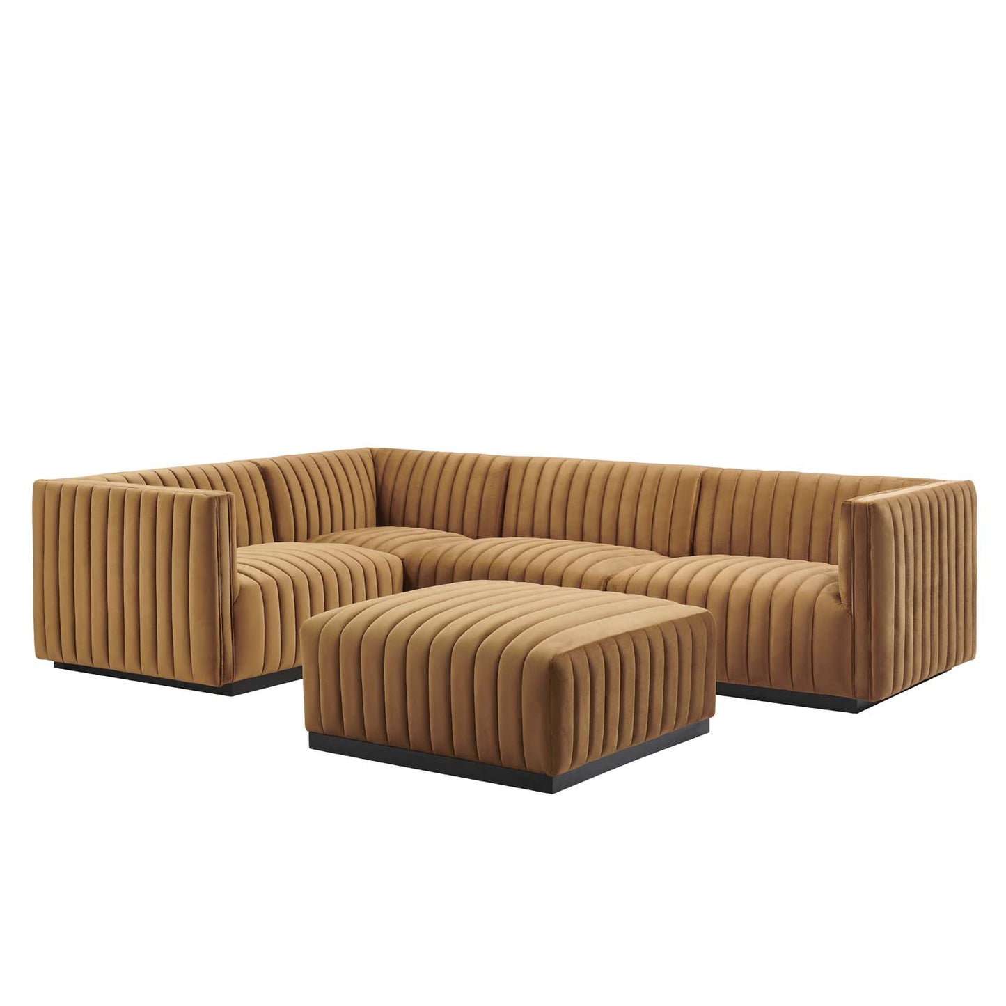 Conjure Channel Tufted Performance Velvet 5-Piece Sectional By Modway - EEI-5774 | Sectional | Modishstore - 1