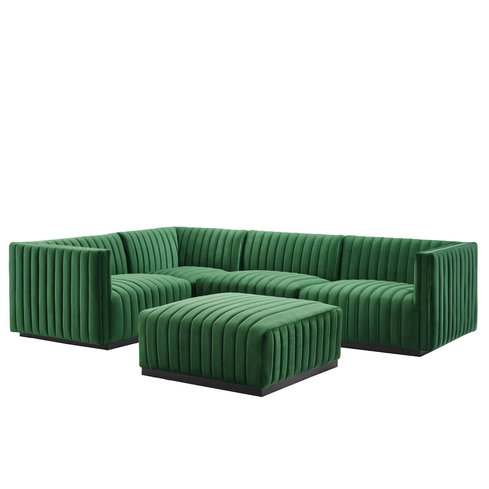 Conjure Channel Tufted Performance Velvet 5-Piece Sectional By Modway - EEI-5774 | Sectional | Modishstore - 17