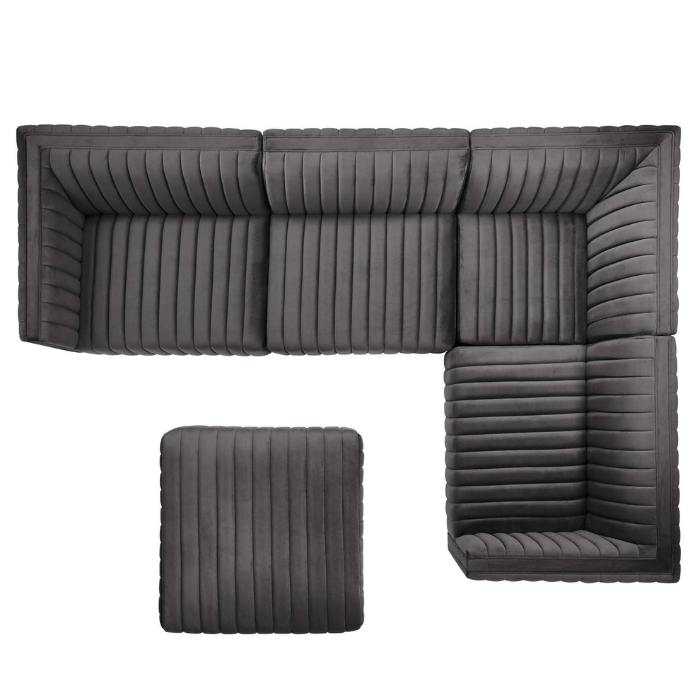 Conjure Channel Tufted Performance Velvet 5-Piece Sectional By Modway - EEI-5774 | Sectional | Modishstore - 42