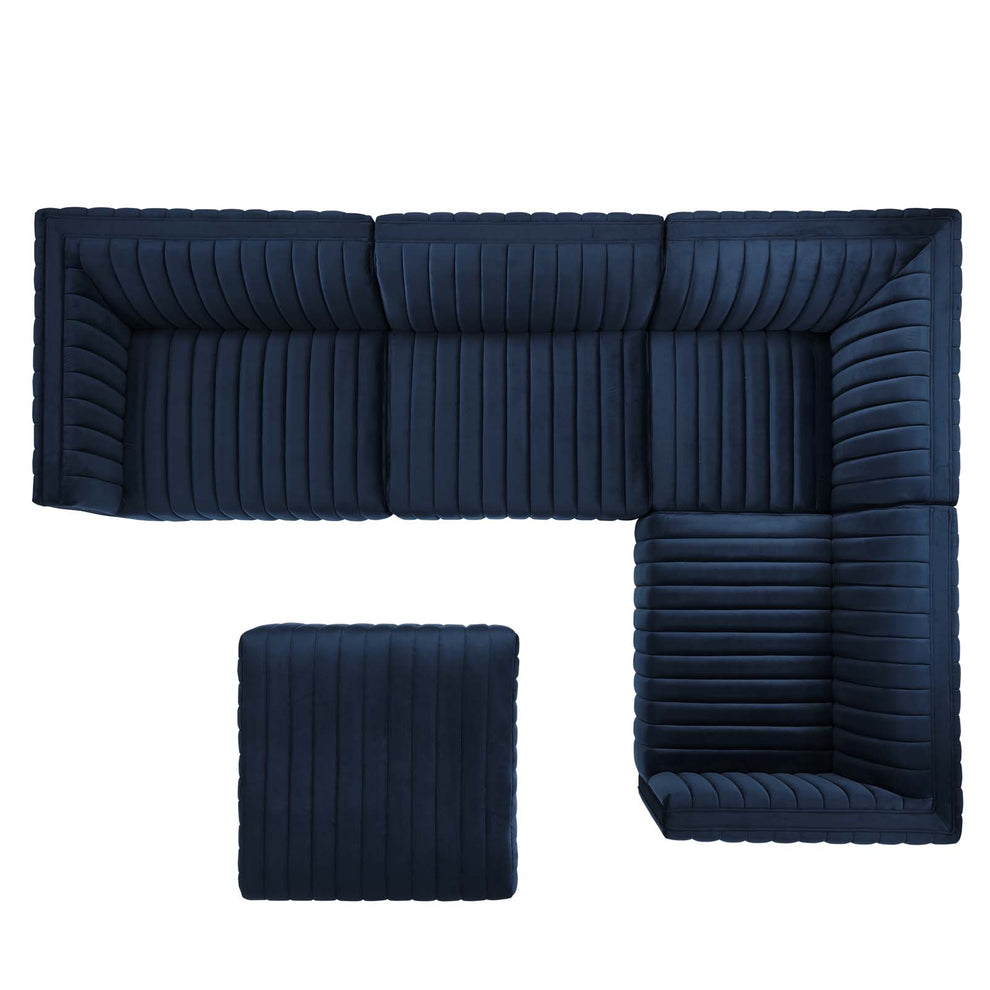 Conjure Channel Tufted Performance Velvet 5-Piece Sectional By Modway - EEI-5774 | Sectional | Modishstore - 58