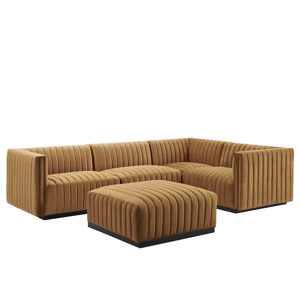 Conjure Channel Tufted Performance Velvet 5-Piece Sectional By Modway - EEI-5775 | Sectional | Modishstore - 1