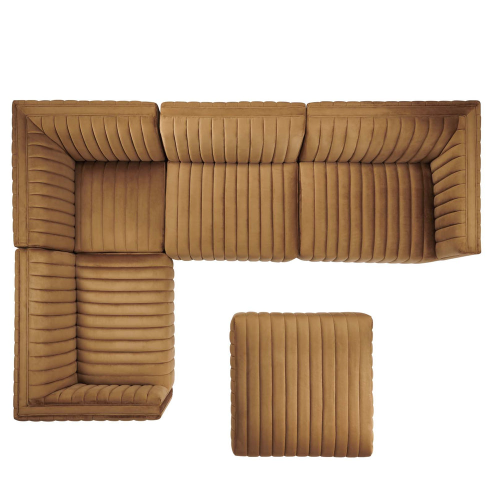 Conjure Channel Tufted Performance Velvet 5-Piece Sectional By Modway - EEI-5775 | Sectional | Modishstore - 10