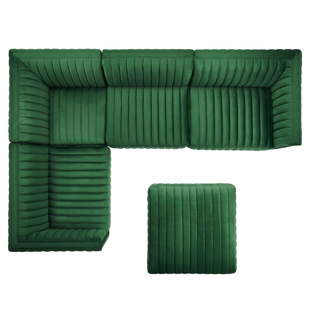 Conjure Channel Tufted Performance Velvet 5-Piece Sectional By Modway - EEI-5775 | Sectional | Modishstore - 26