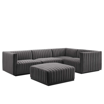Conjure Channel Tufted Performance Velvet 5-Piece Sectional By Modway - EEI-5775 | Sectional | Modishstore - 33