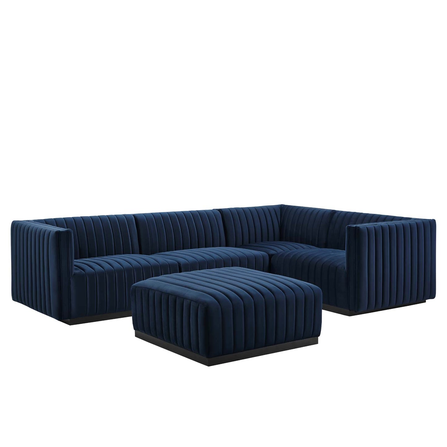 Conjure Channel Tufted Performance Velvet 5-Piece Sectional By Modway - EEI-5775 | Sectional | Modishstore - 49