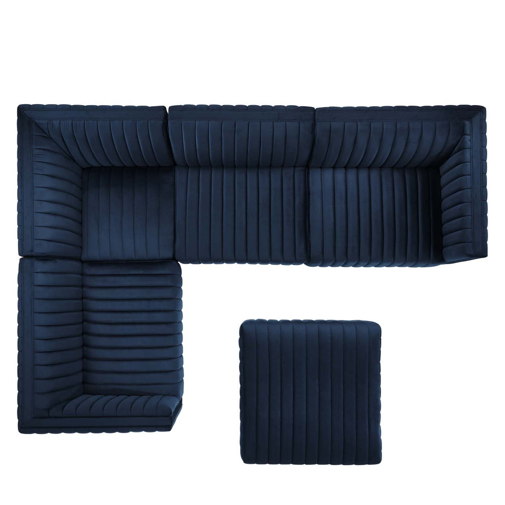 Conjure Channel Tufted Performance Velvet 5-Piece Sectional By Modway - EEI-5775 | Sectional | Modishstore - 58