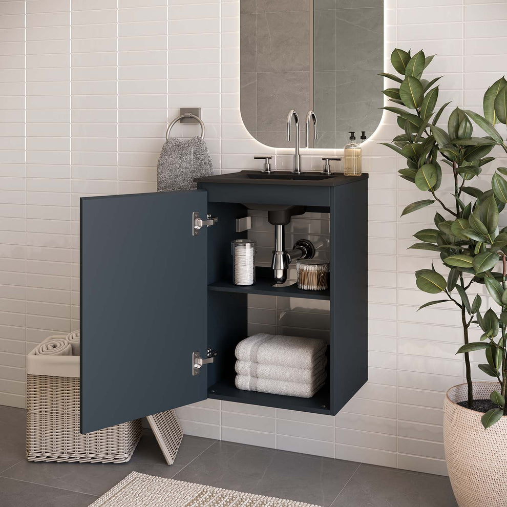 Bryn 18" Wall-Mount Bathroom Vanity By Modway - EEI-5776 | Bathroom Accessories | Modishstore - 1