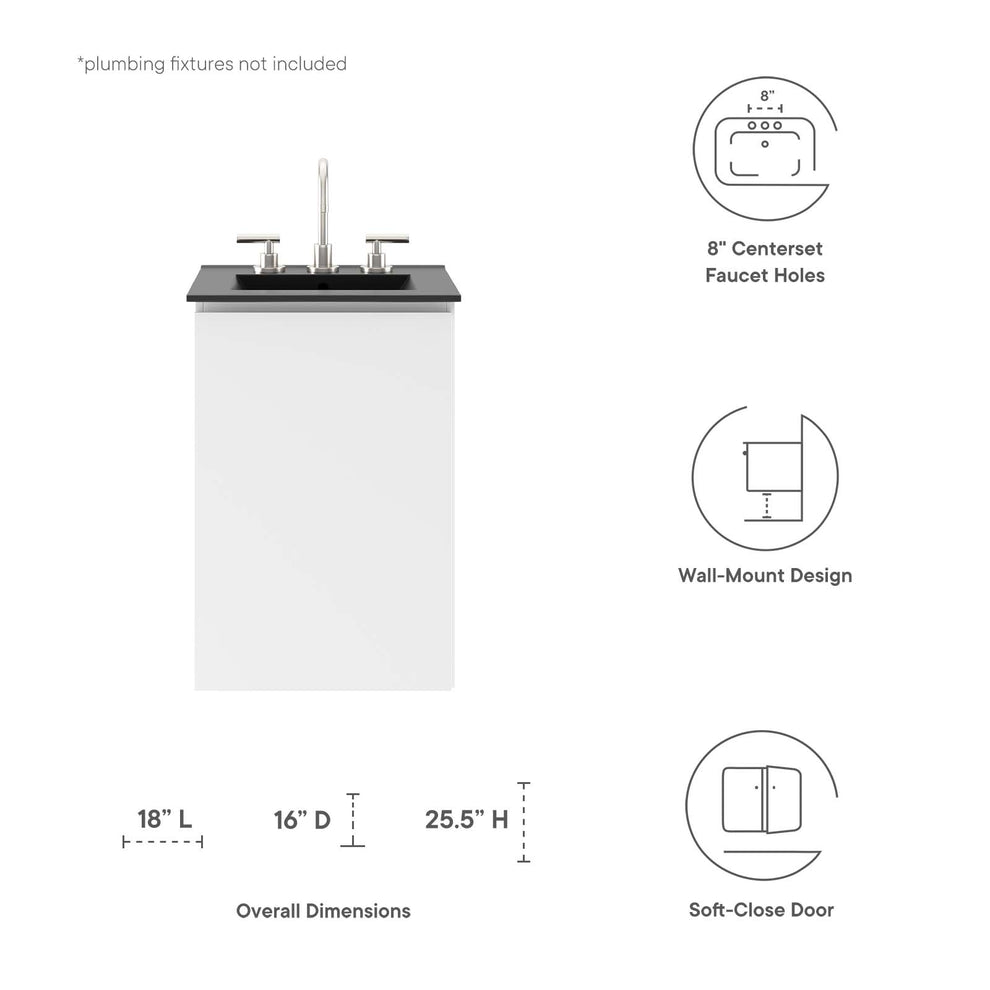 Bryn 18" Wall-Mount Bathroom Vanity By Modway - EEI-5776 | Bathroom Accessories | Modishstore - 23