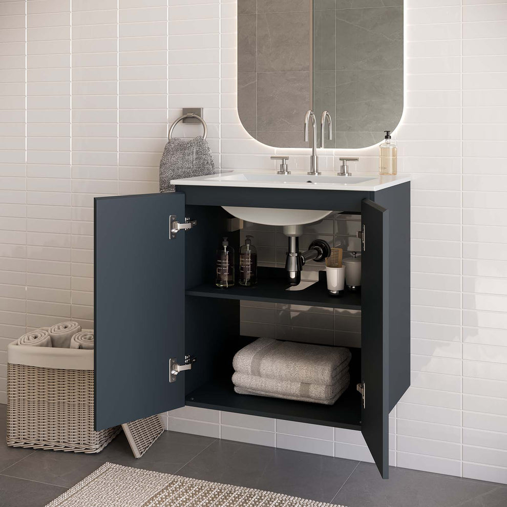 Bryn 24" Wall-Mount Bathroom Vanity By Modway - EEI-5777 | Bathroom Accessories | Modishstore - 16